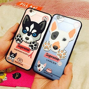 犬キャラ iPhoneX/8 ケース シュプリーム アイフォン8 カバー 可愛い
