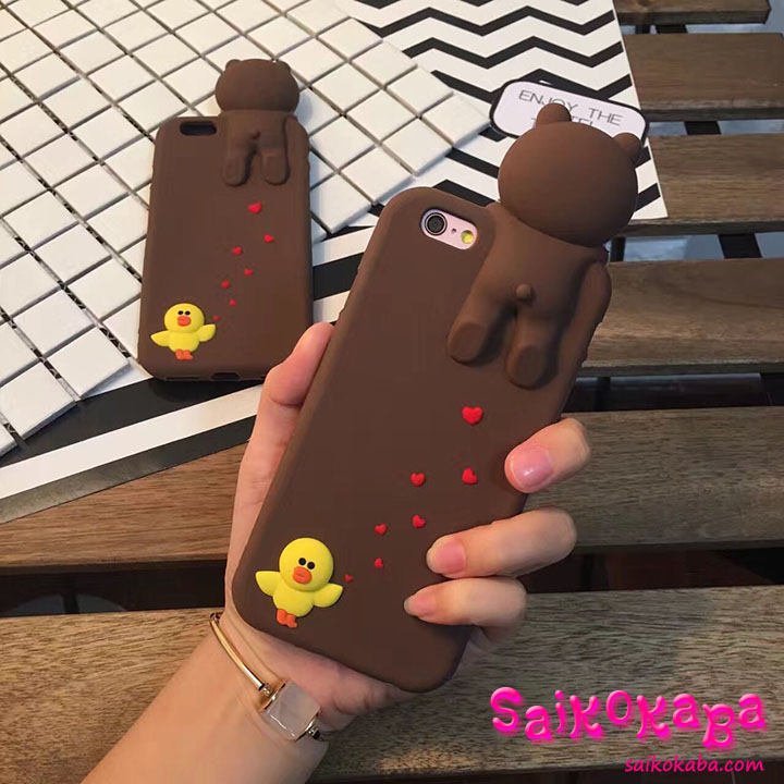iphone6s plus ケース line Friends くまちゃんん 萌え萌え