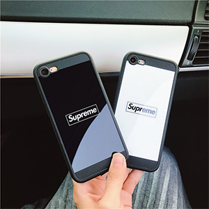 人気商品 シュプリーム iphoneX アイフォン7プラス 鏡面ケース おしゃれ