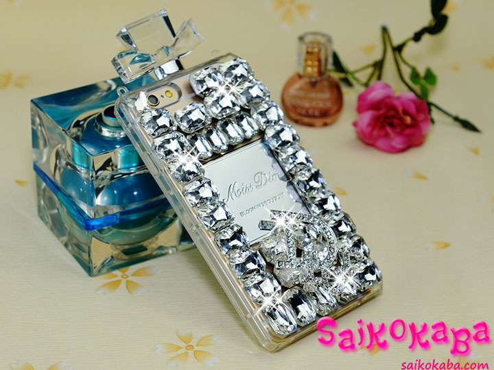 香水ボトルケース iphone7用 スワロフスキー キラキラ
