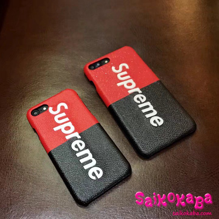 赤黒くのテーマ supreme iphone7plus ケース 超薄 ハード iPhone8ケース シュプリーム スプライス